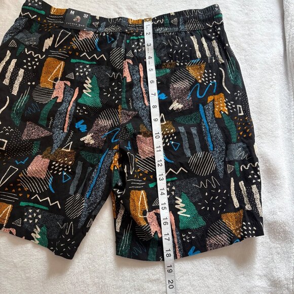 Cactus Man Mens Abstract Print Shorts Size M / 32 Black Multi-Color - Picture 14 of 14